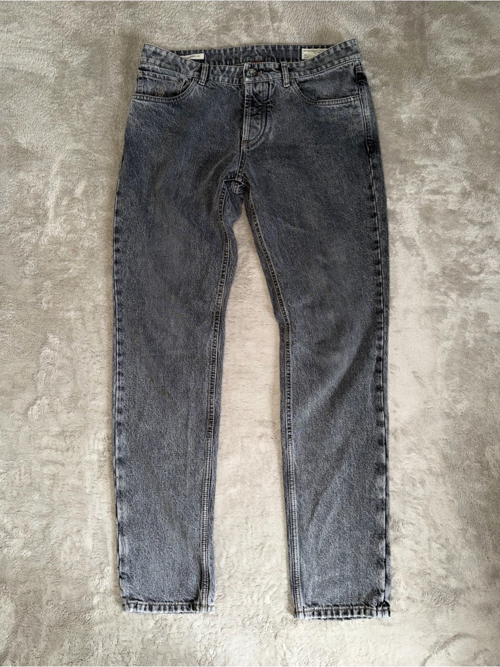 Brunello Cucinelli Men's 32x32 Traditional Fit Medium Grey Button Fly Jeans